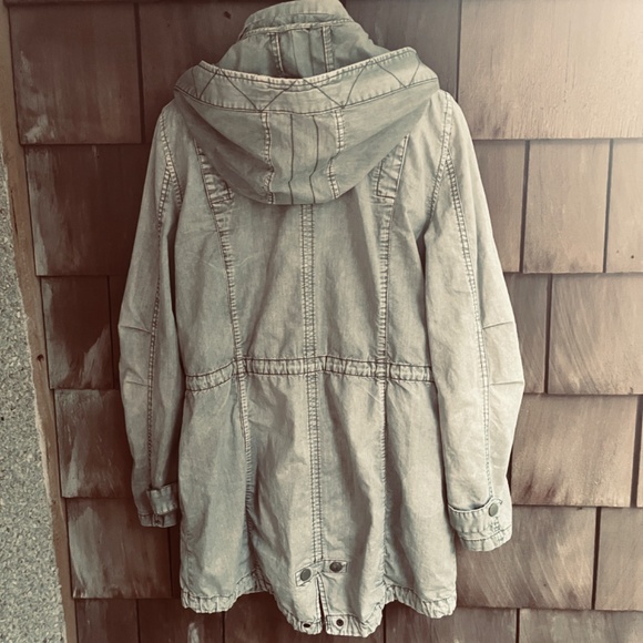 Garage Military Smart Parka Grey Green Utility Jacket Hooded Pockets M - Picture 12 of 14